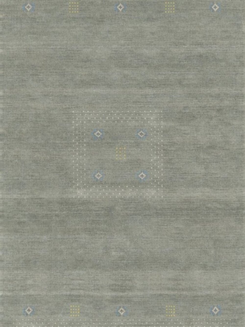 Gray Hand Knotted Wool Modern Modern Loom Rug, 2' x 4'